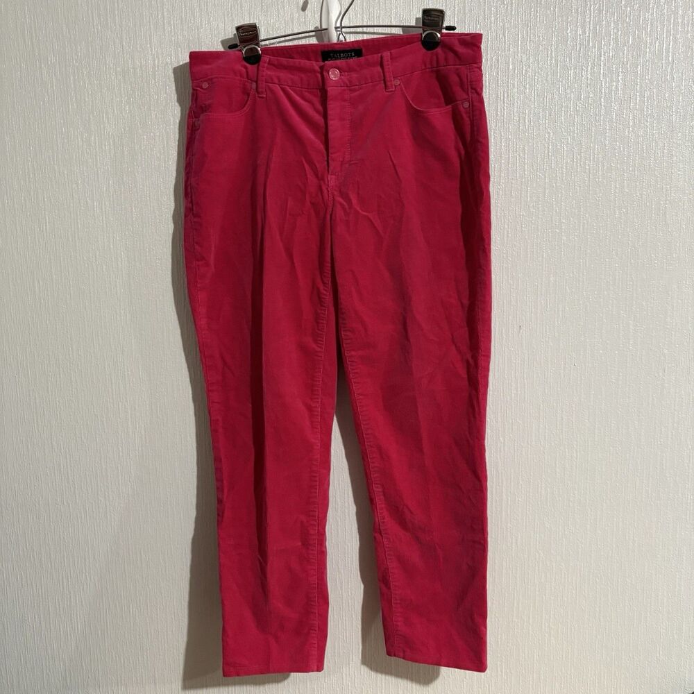 Talbots Flawless Five Pocket Slim Corduroy Pants Pink Work Casual Fun Women’s 8